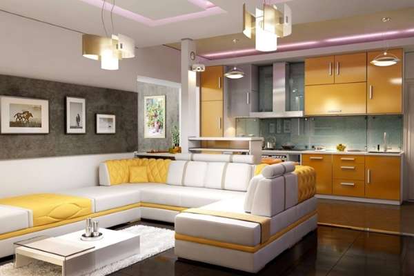 Дизайн интерьера гостиной и кухни частного дома: дизайнерские концепции с фото-Дизайн интерьера