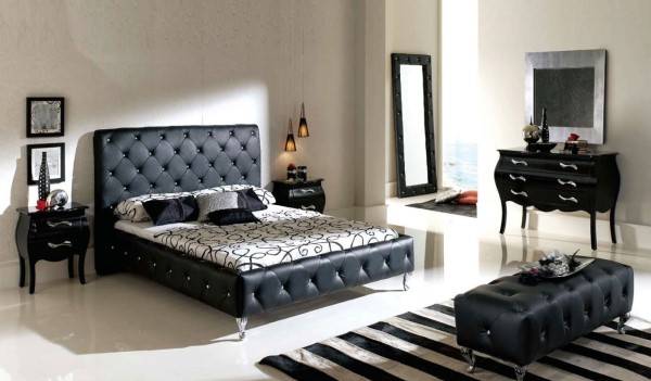 15 красивых черных спален-Дизайн интерьера