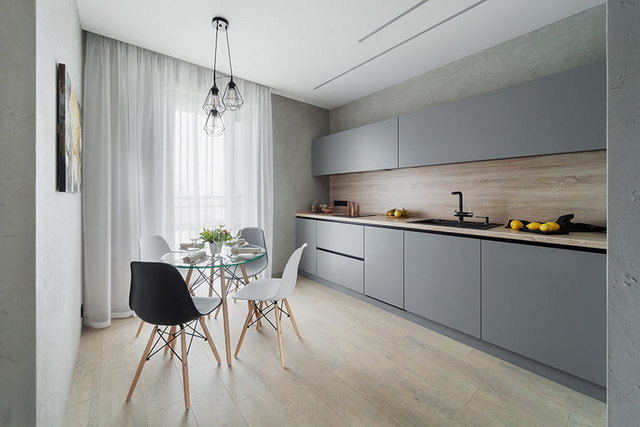 Кухня использует серые тона как произведение искусства из 40 фотографий-Дизайн интерьера