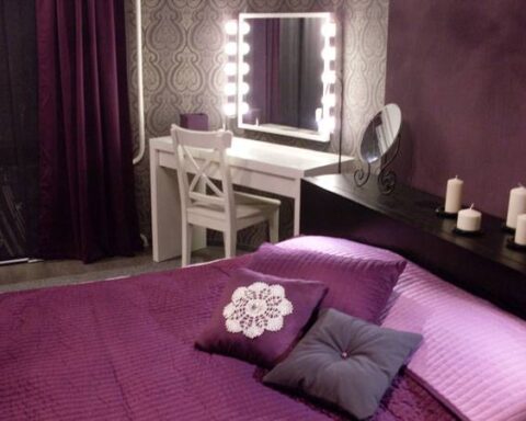 Роскошная фиолетовая спальня-30 фотографий дизайна-Дизайн спальни