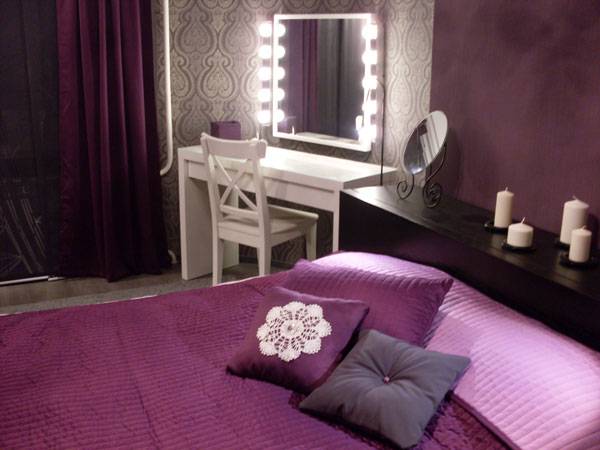 Роскошная фиолетовая спальня-30 фотографий дизайна-Дизайн спальни