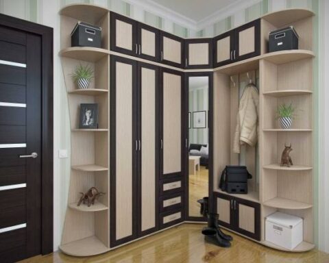 Вместительный шкаф-купе в коридоре-25 фото дизайнерской концепции-Мебель